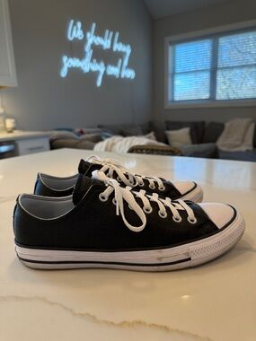 Converse Black & White Perforated Low Top Sneakers